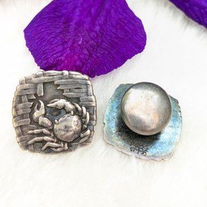 Vintage Maryland Blue Crab Sterling Silver Cufflinks